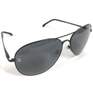 CHANEL 4189 T-Q Teardrop CC Mark logo Pilot shape eyewear sunglasses Black